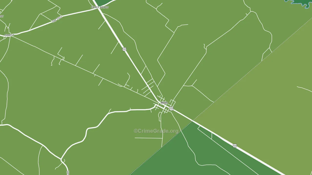 75976, TX Map of Vehicle Theft Rates