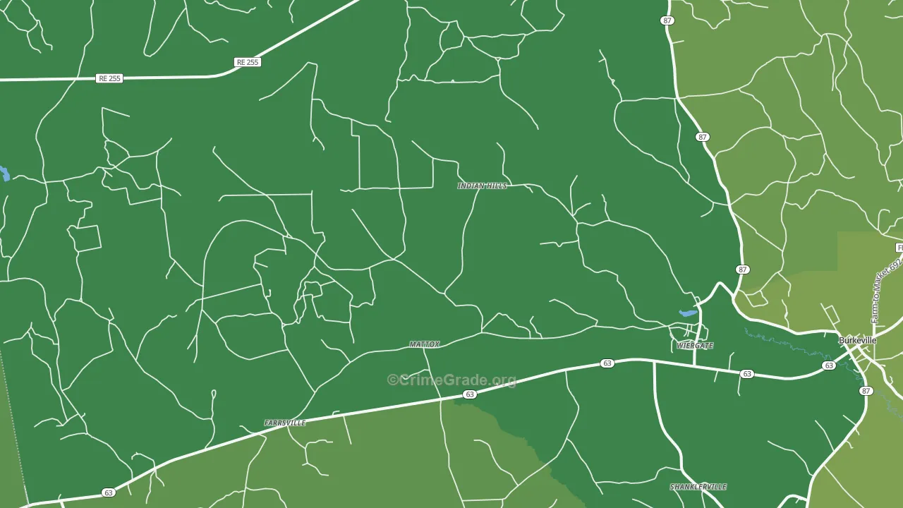 75977, TX Map of Vehicle Theft Rates