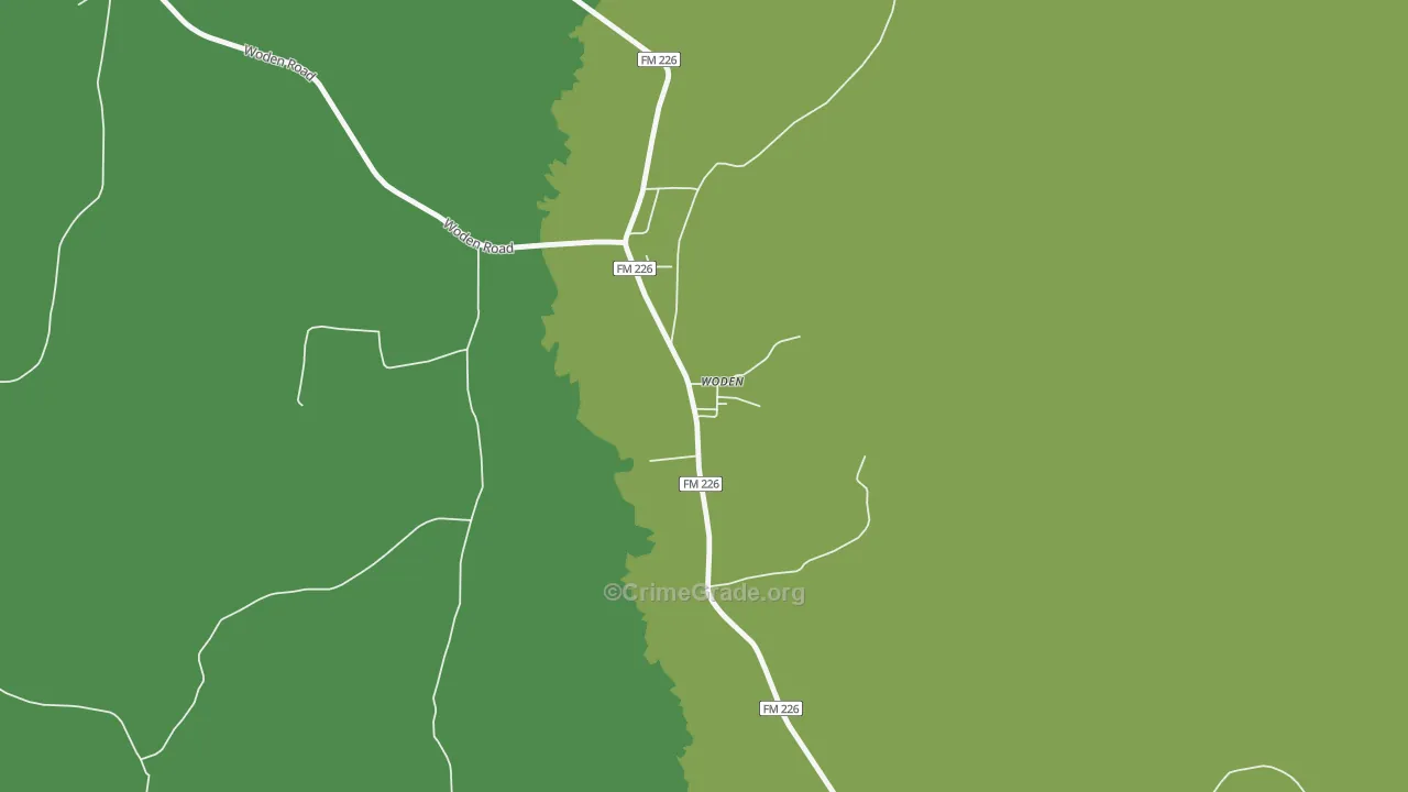 75978, TX Map of Vehicle Theft Rates