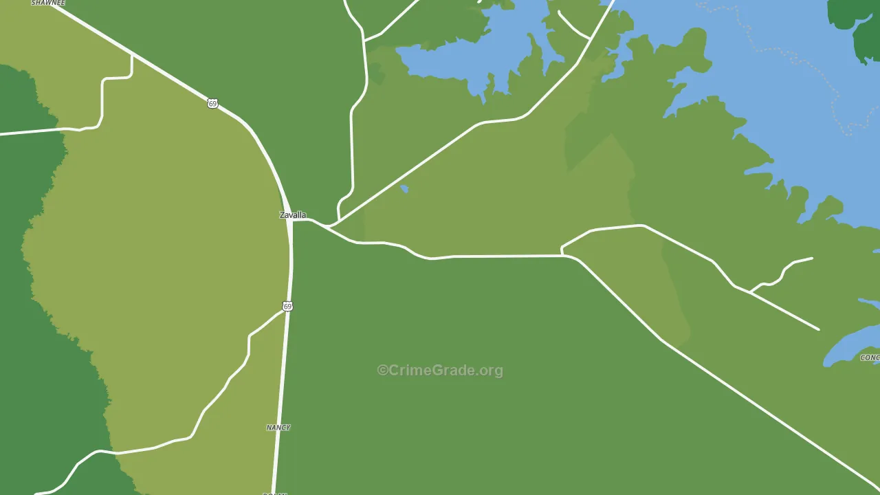 75980, TX Map of Vehicle Theft Rates
