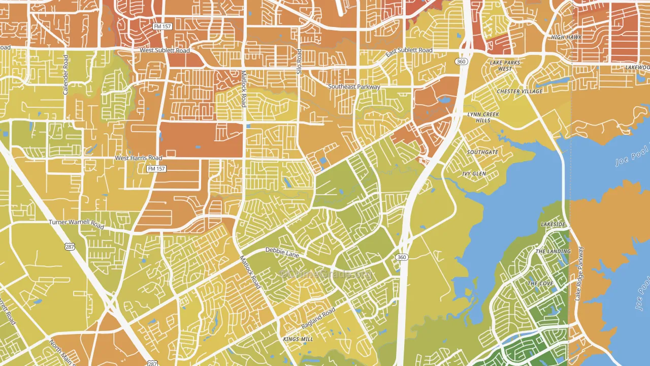 76002, TX Map of Vehicle Theft Rates