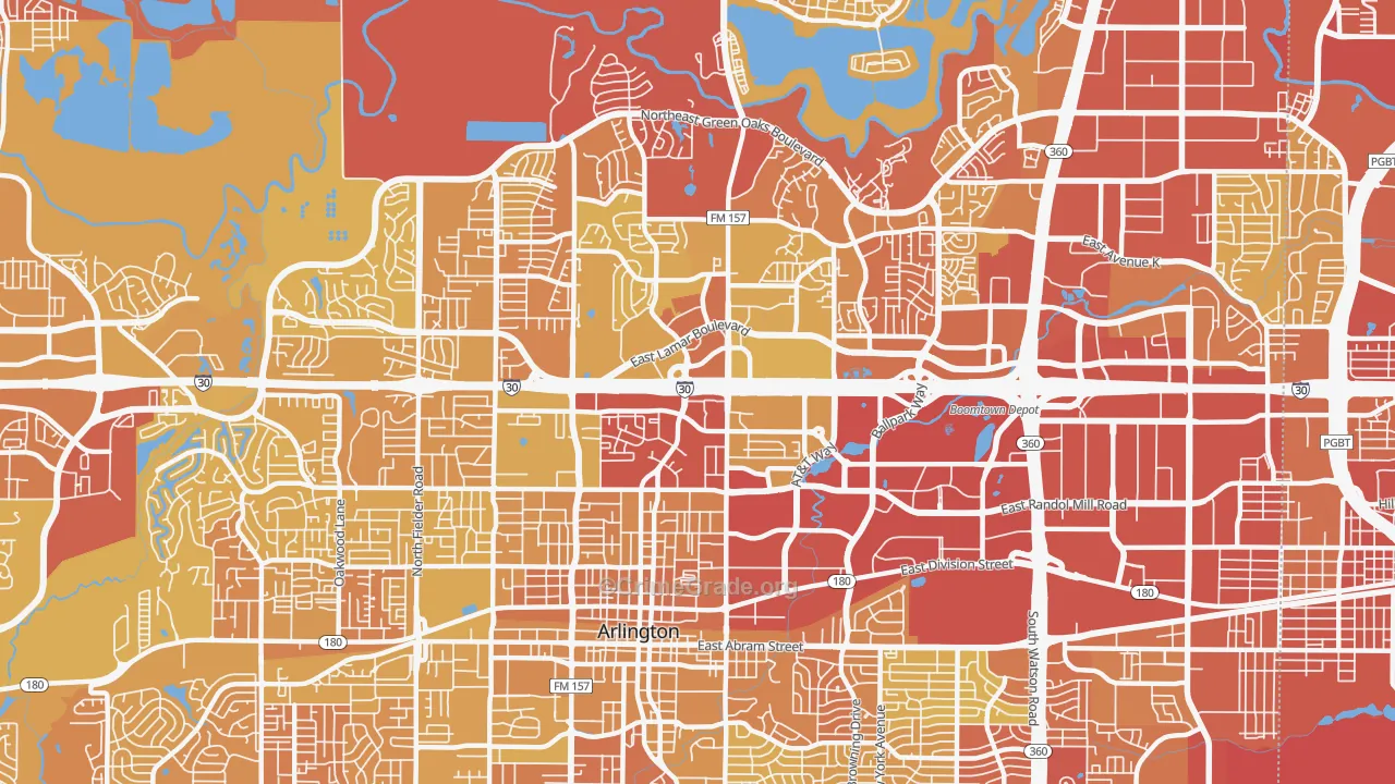 76011, TX Map of Vehicle Theft Rates