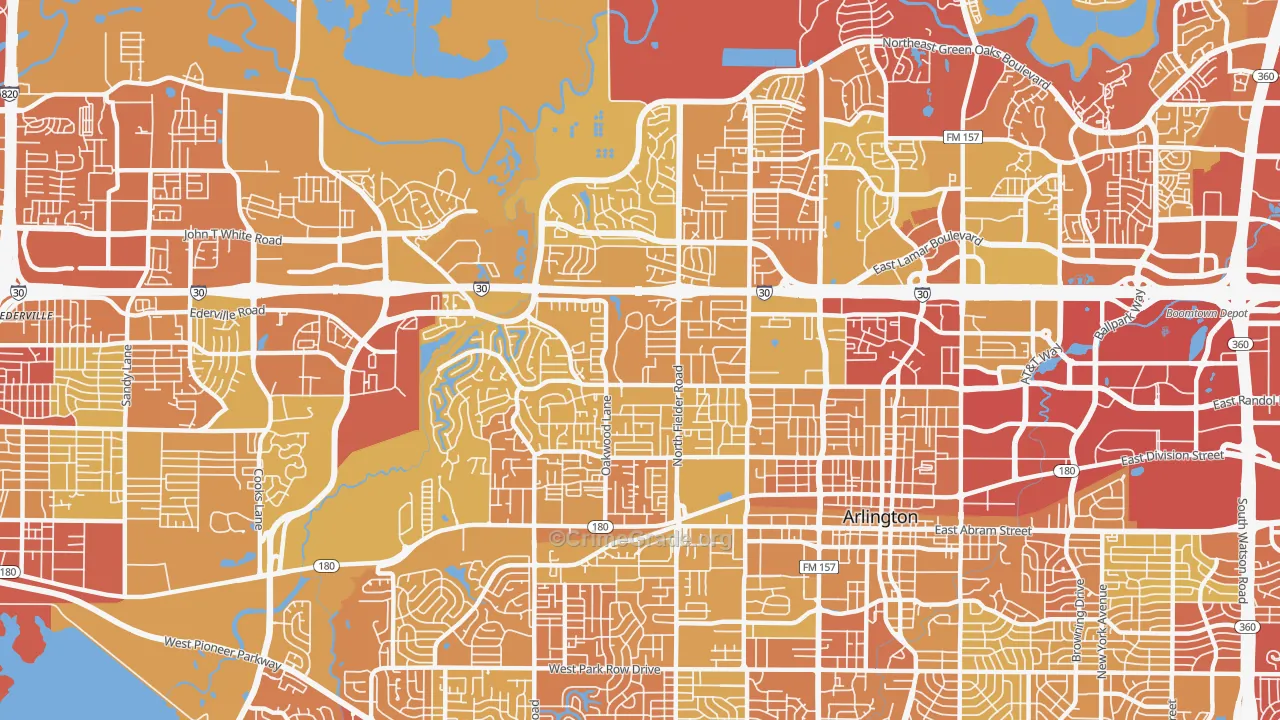 76012, TX Map of Vehicle Theft Rates