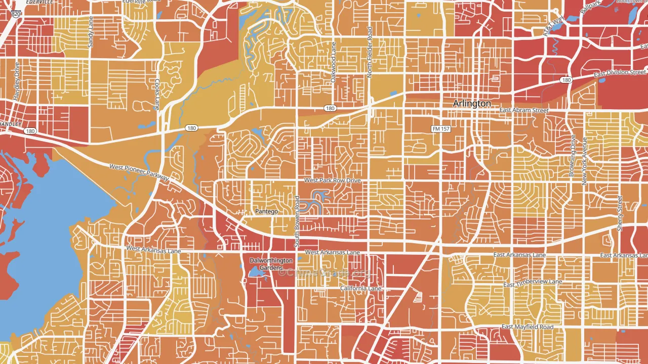 76013, TX Map of Vehicle Theft Rates