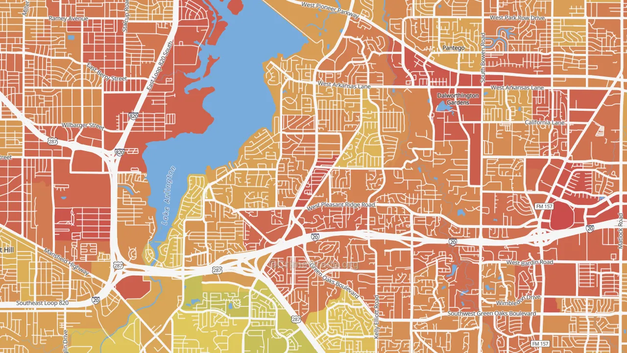 76016, TX Map of Vehicle Theft Rates
