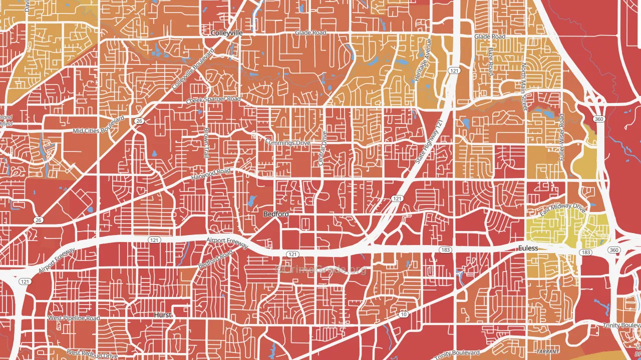 76021, TX Map of Vehicle Theft Rates