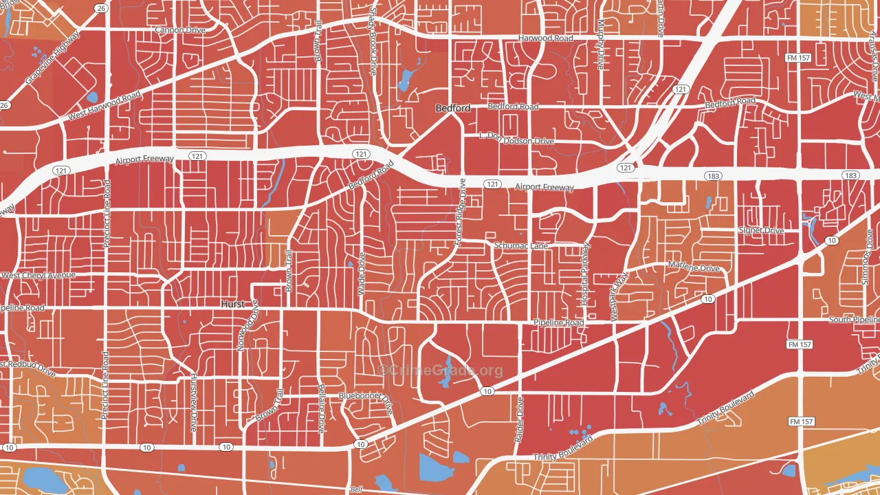 76022, TX Map of Vehicle Theft Rates