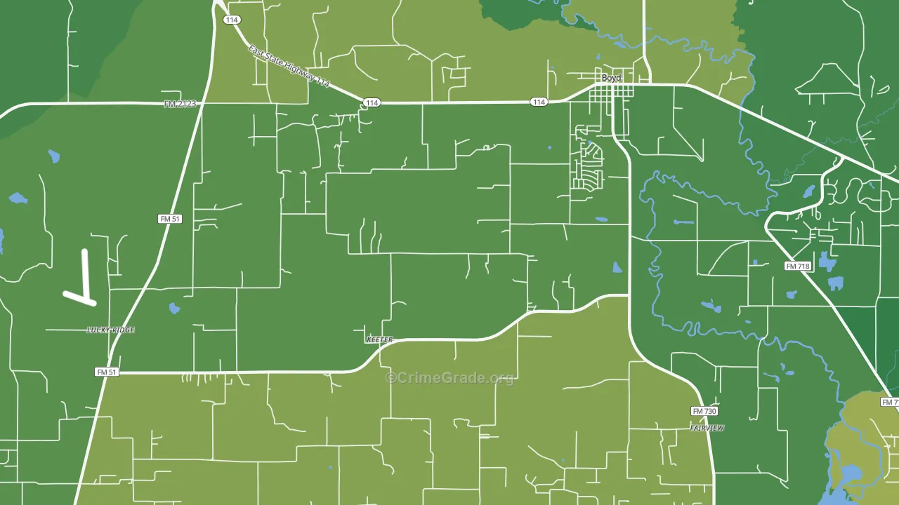 76023, TX Map of Vehicle Theft Rates