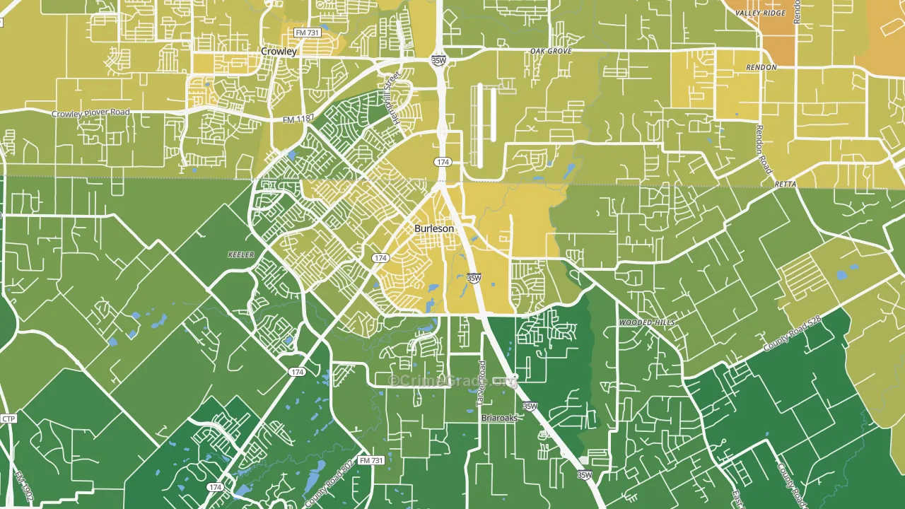 76028, TX Map of Vehicle Theft Rates