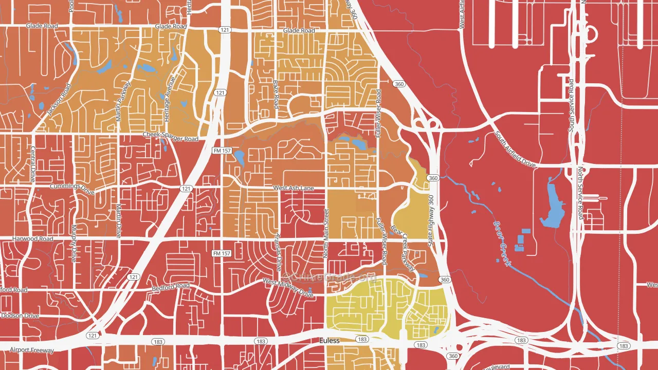 76039, TX Map of Vehicle Theft Rates