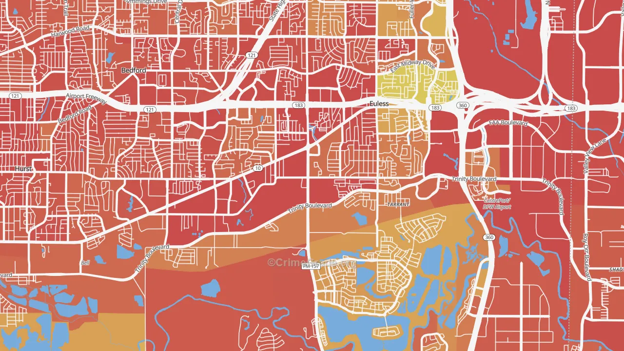 76040, TX Map of Vehicle Theft Rates