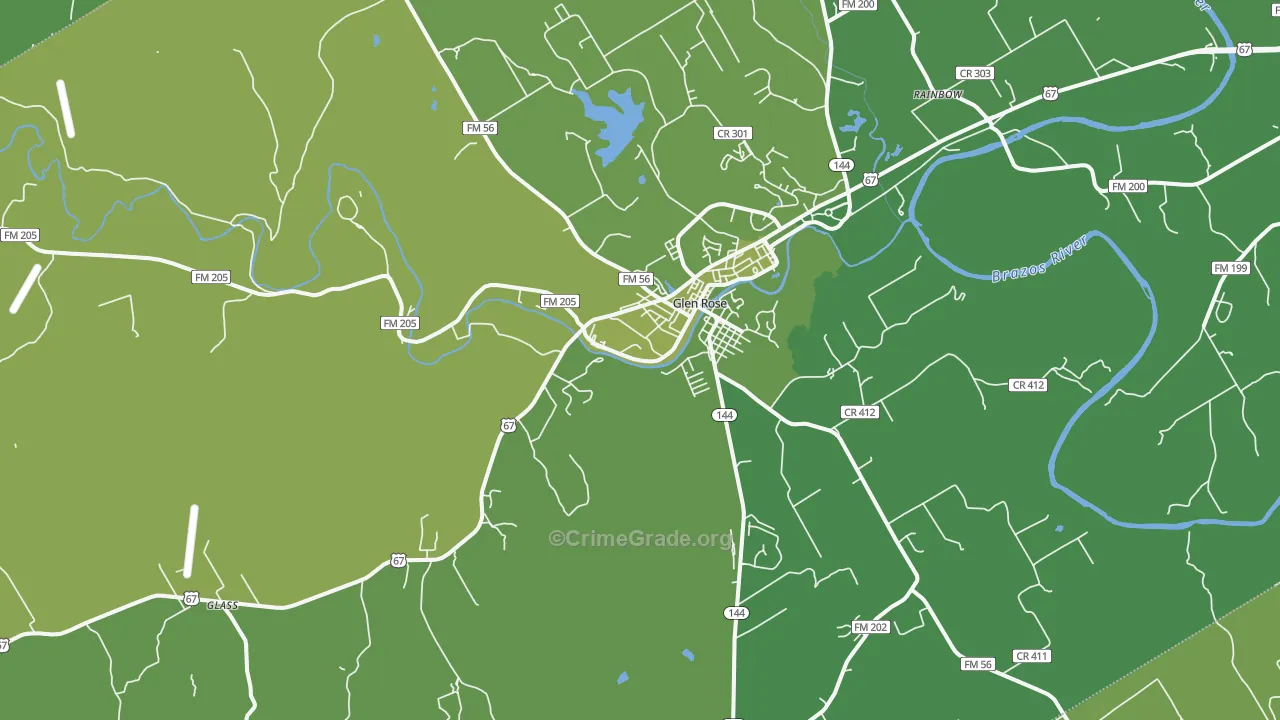 76043, TX Map of Vehicle Theft Rates