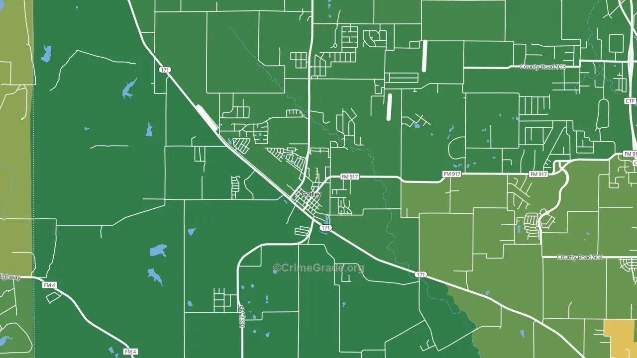 76044, TX Map of Vehicle Theft Rates