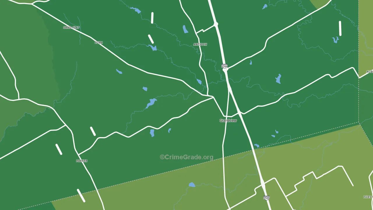 76050, TX Map of Vehicle Theft Rates