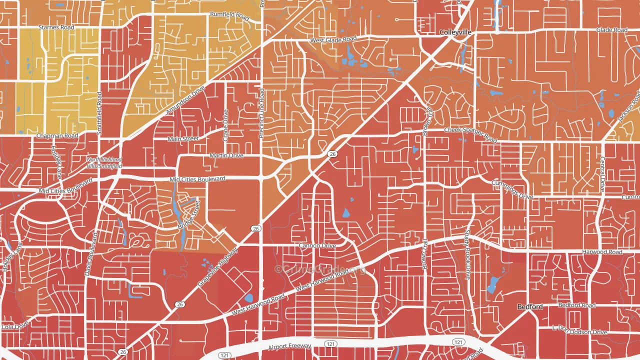 76054, TX Map of Vehicle Theft Rates