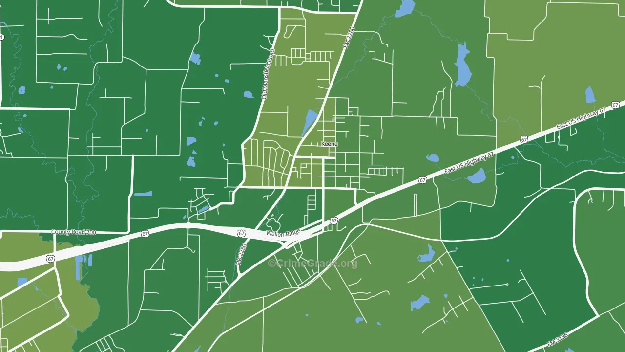 76059, TX Map of Vehicle Theft Rates