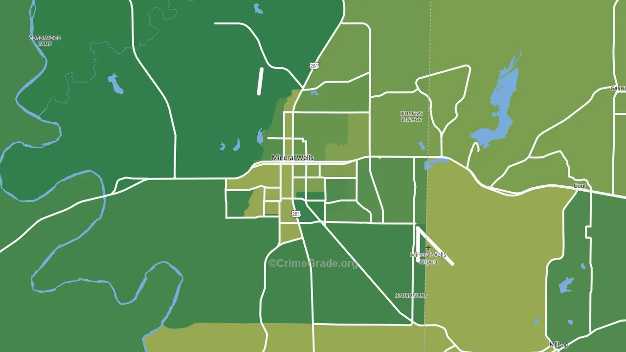 76067, TX Map of Vehicle Theft Rates