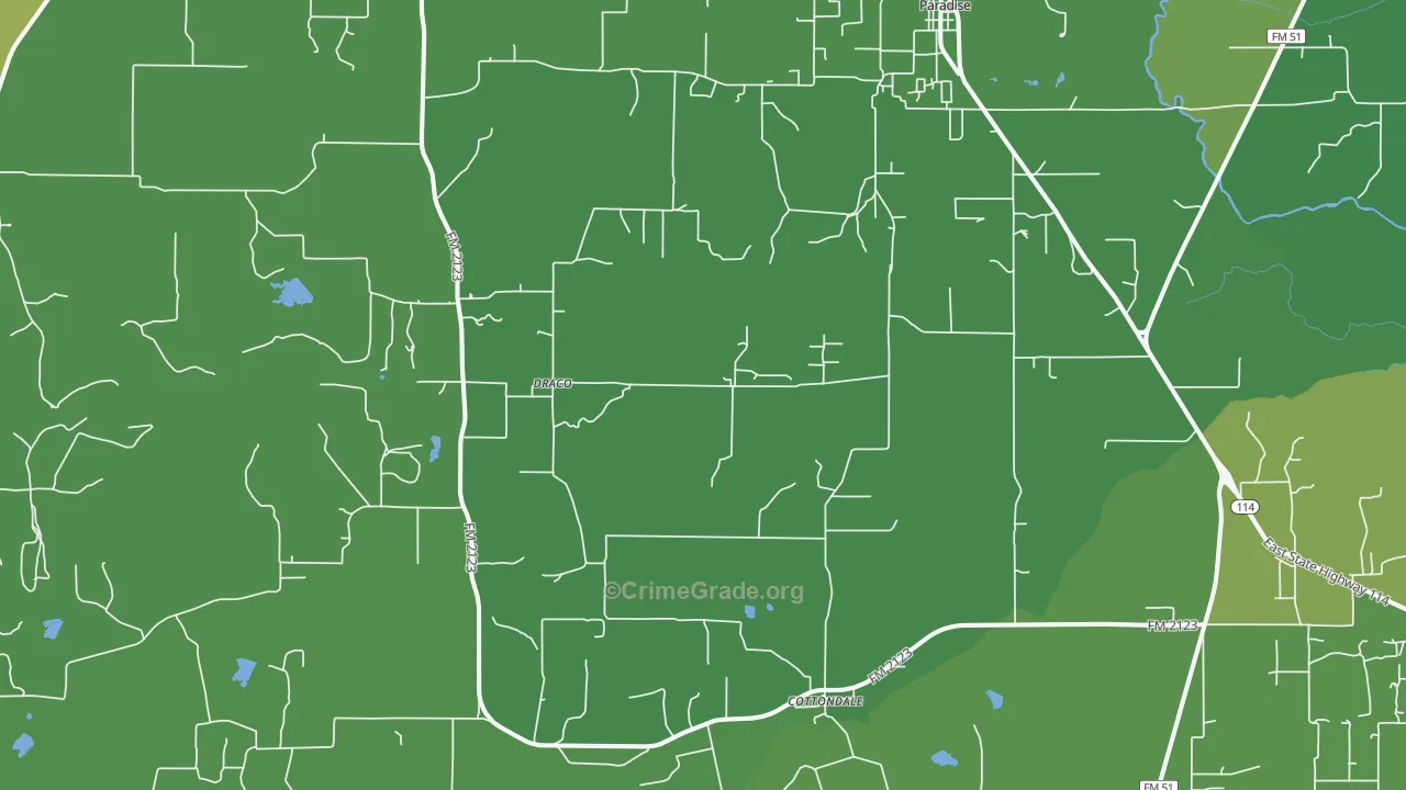 76073, TX Map of Vehicle Theft Rates