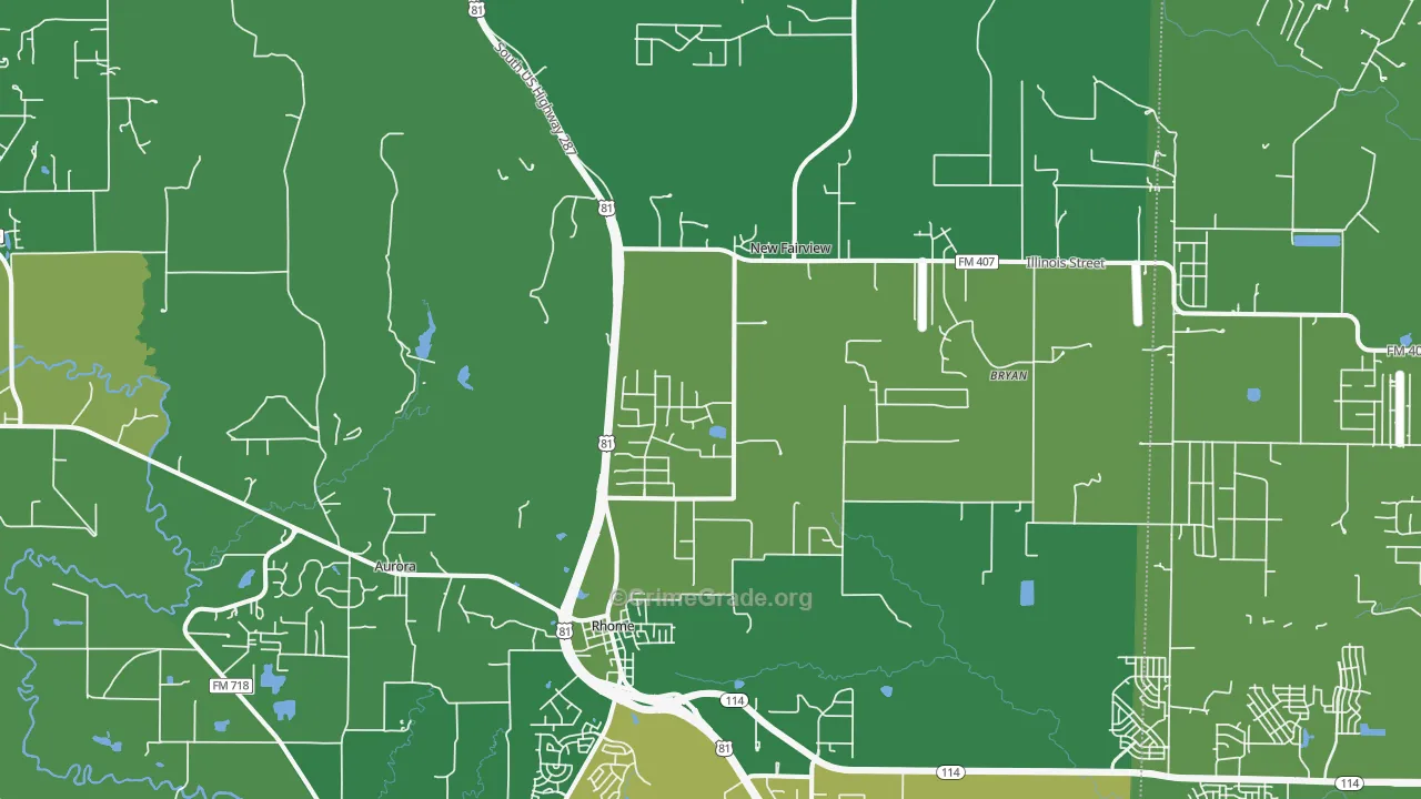 76078, TX Map of Vehicle Theft Rates