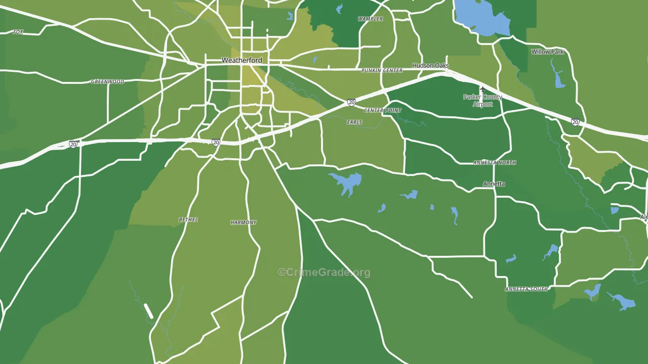 76087, TX Map of Vehicle Theft Rates