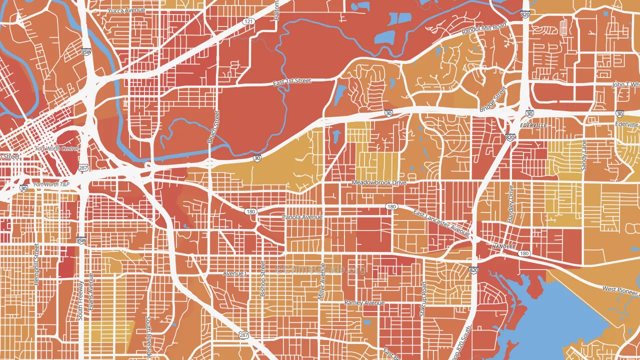 76103, TX Map of Vehicle Theft Rates