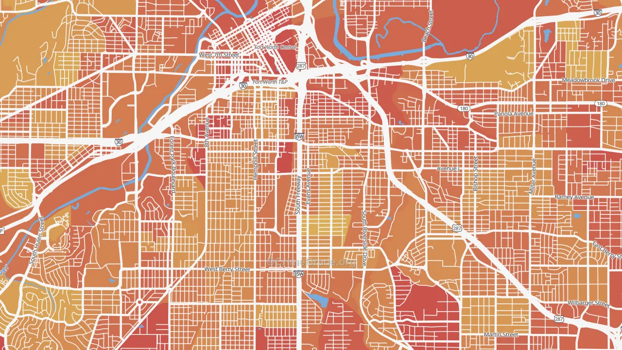 76104, TX Map of Vehicle Theft Rates