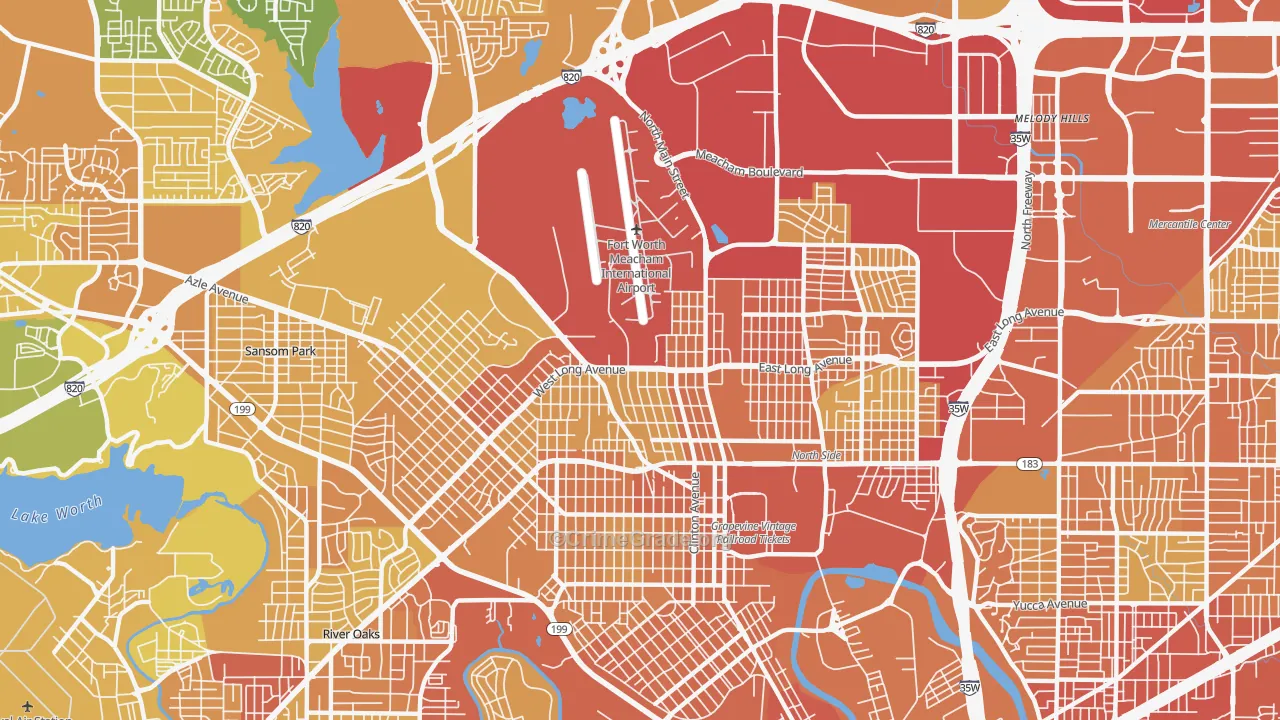 76106, TX Map of Vehicle Theft Rates