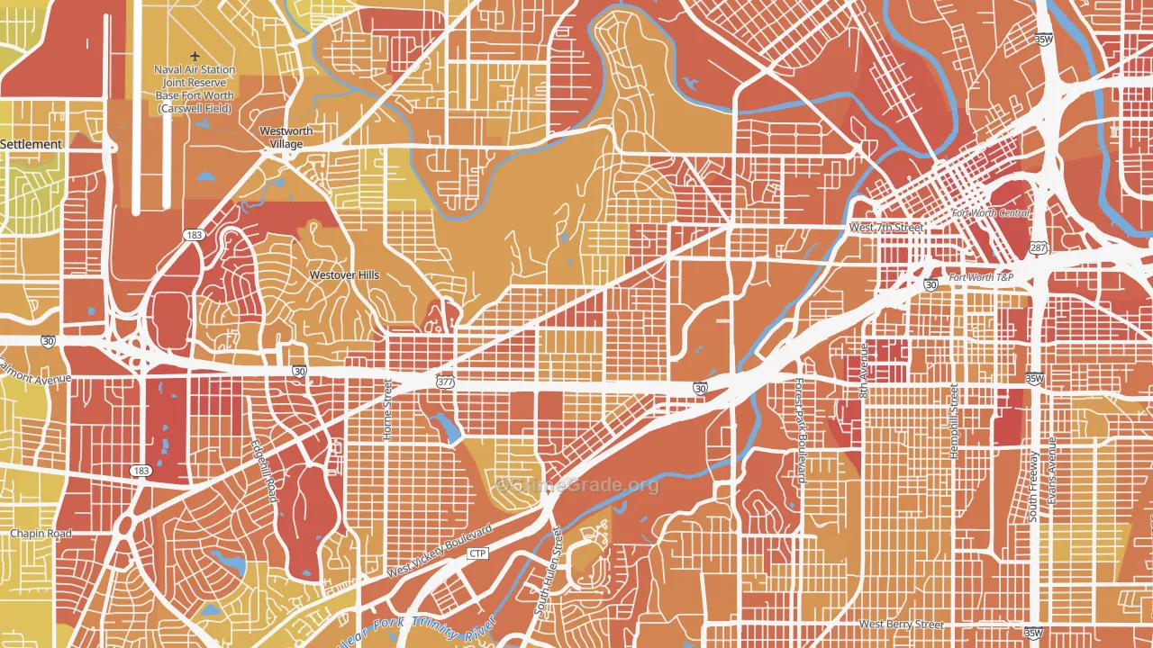 76107, TX Map of Vehicle Theft Rates