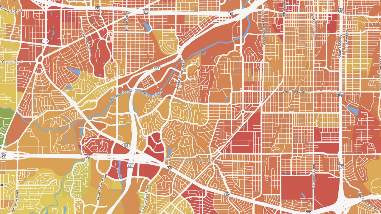 76109, TX Map of Vehicle Theft Rates