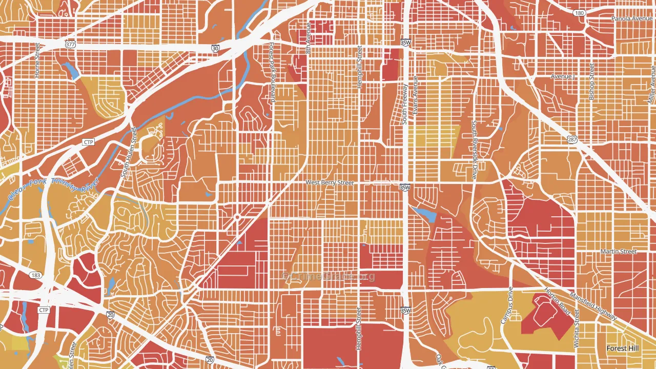 76110, TX Map of Vehicle Theft Rates