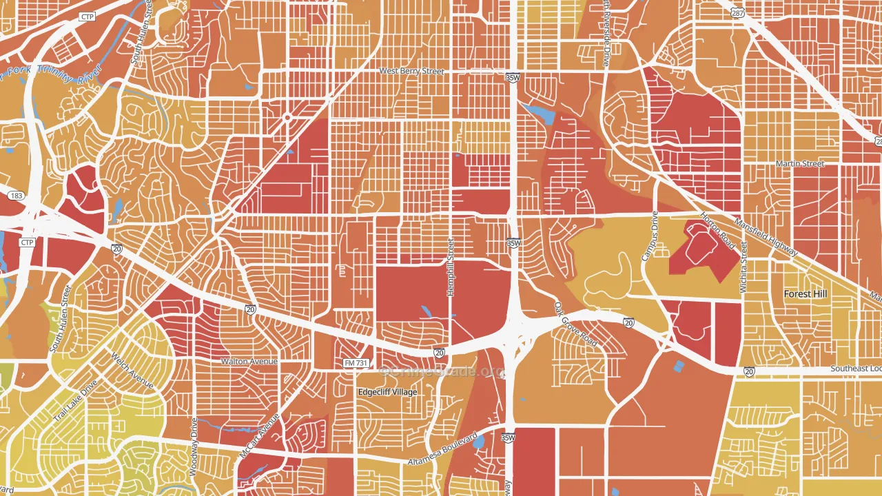 76115, TX Map of Vehicle Theft Rates