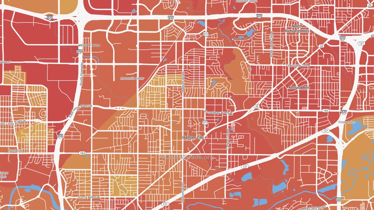 76117, TX Map of Vehicle Theft Rates