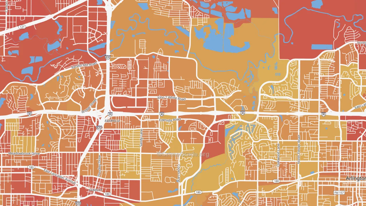 76120, TX Map of Vehicle Theft Rates
