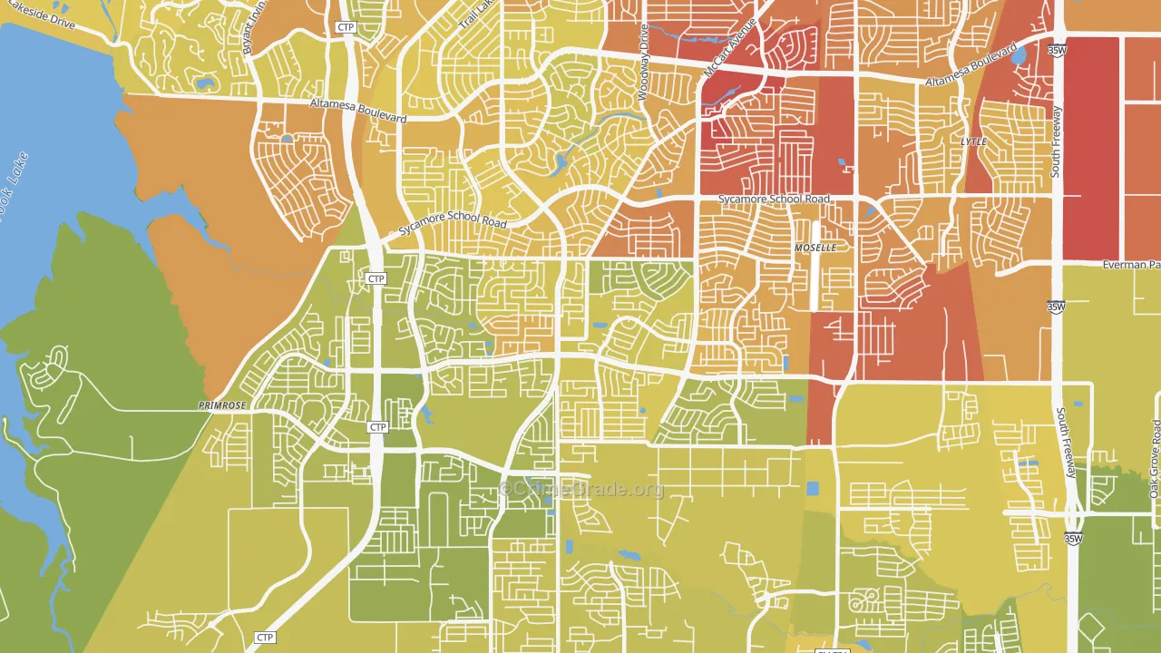 76123, TX Map of Vehicle Theft Rates