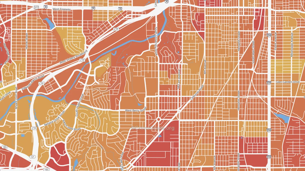 76129, TX Map of Vehicle Theft Rates