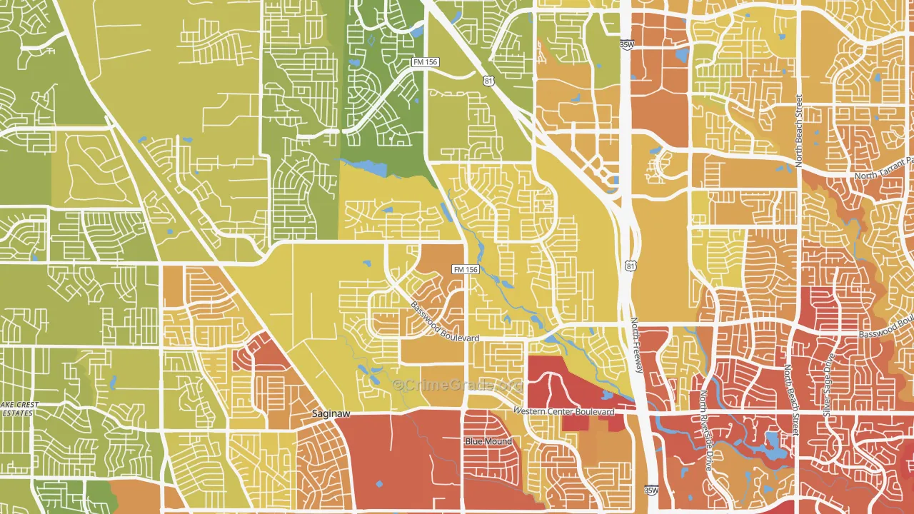 76131, TX Map of Vehicle Theft Rates
