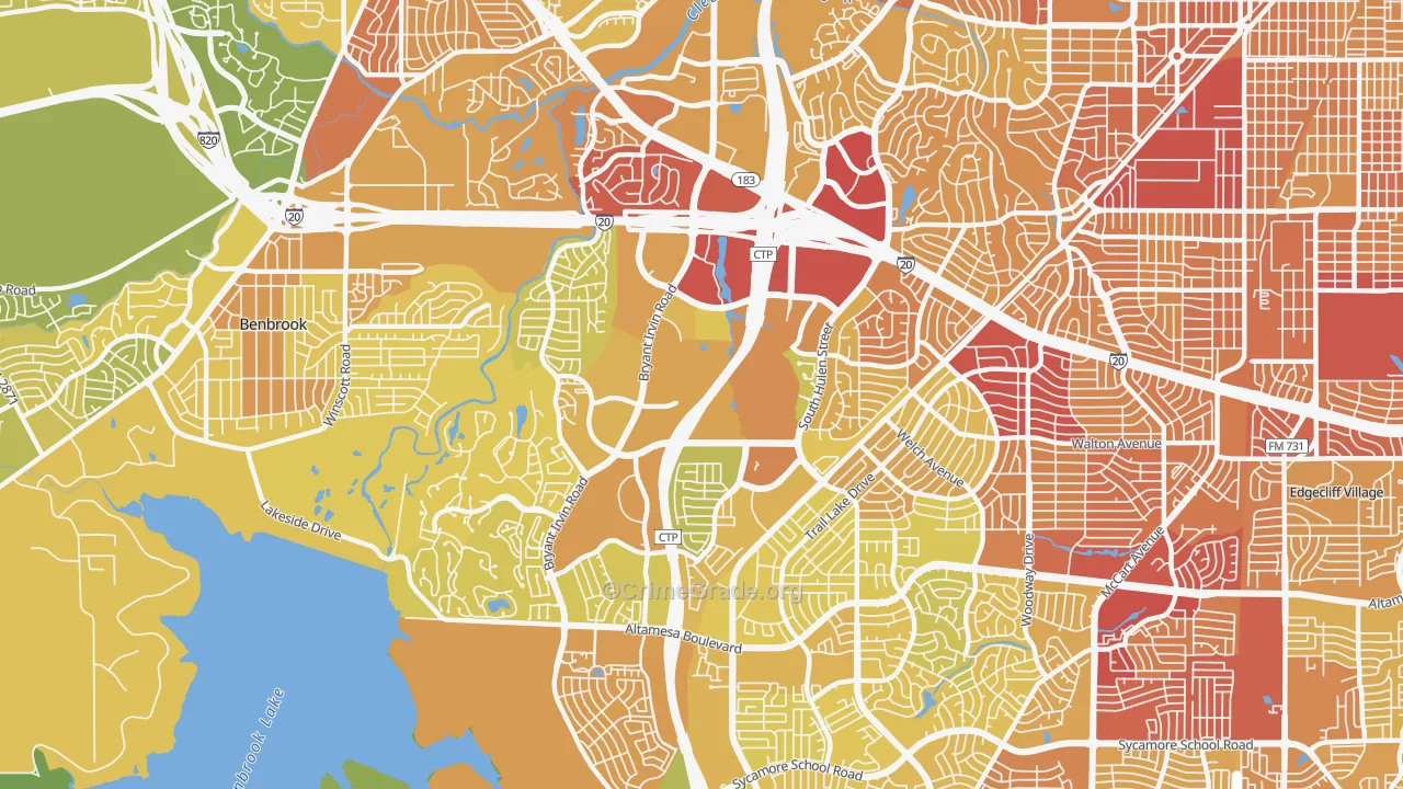 76132, TX Map of Vehicle Theft Rates