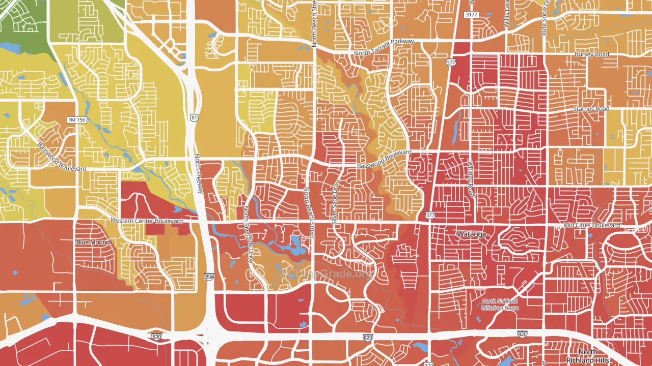 76137, TX Map of Vehicle Theft Rates