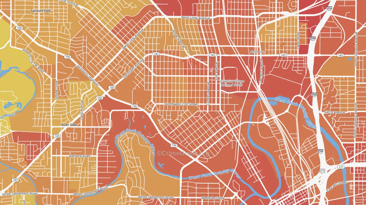 76164, TX Map of Vehicle Theft Rates
