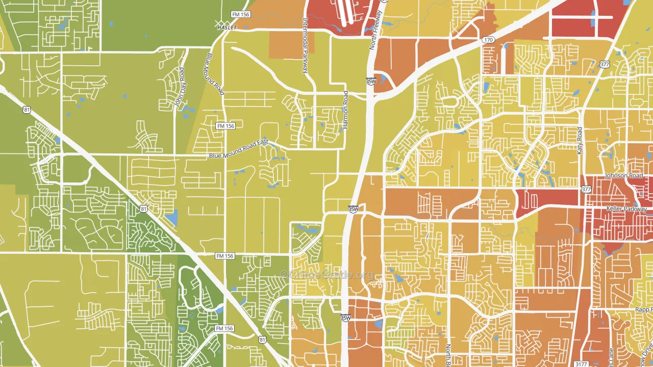 76177, TX Map of Vehicle Theft Rates