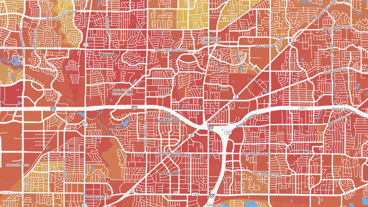 76180, TX Map of Vehicle Theft Rates