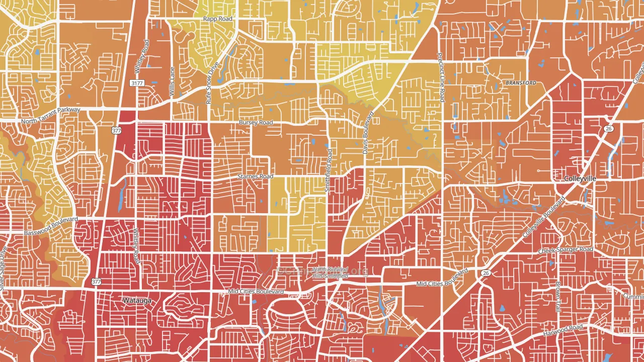 76182, TX Map of Vehicle Theft Rates