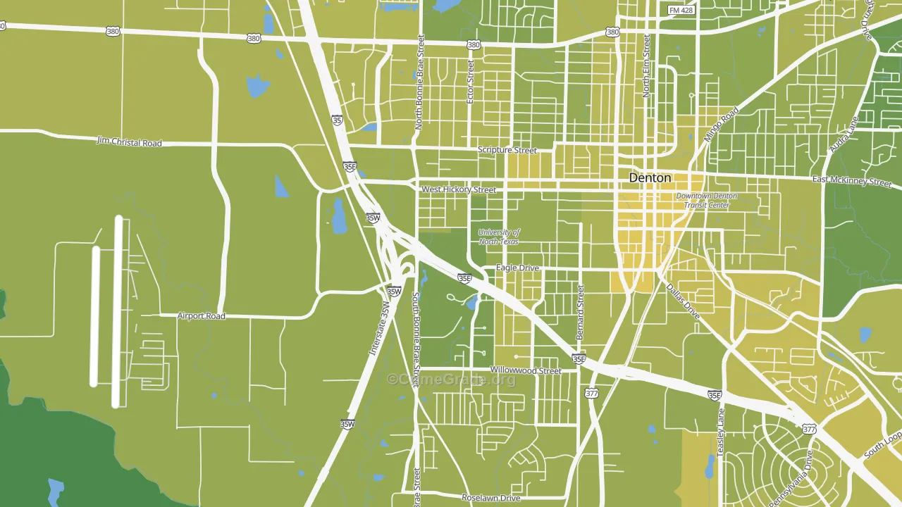 76203, TX Map of Vehicle Theft Rates