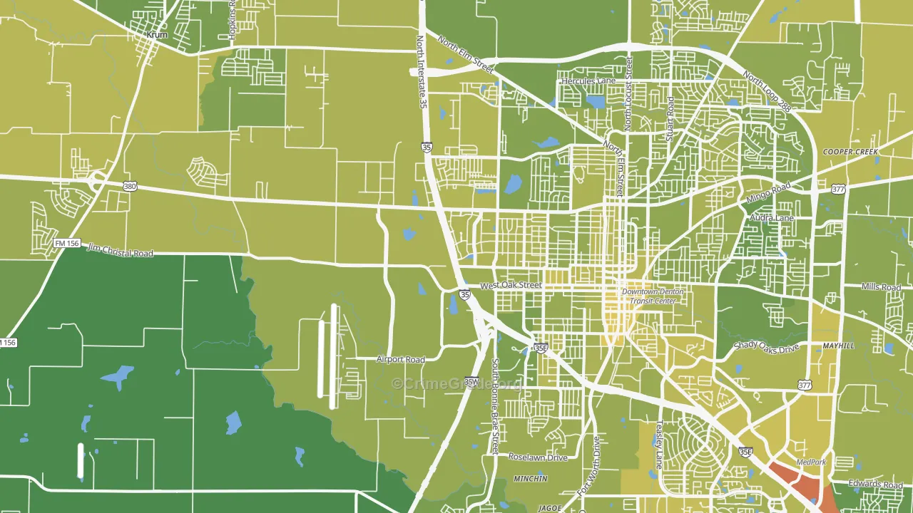 76207, TX Map of Vehicle Theft Rates