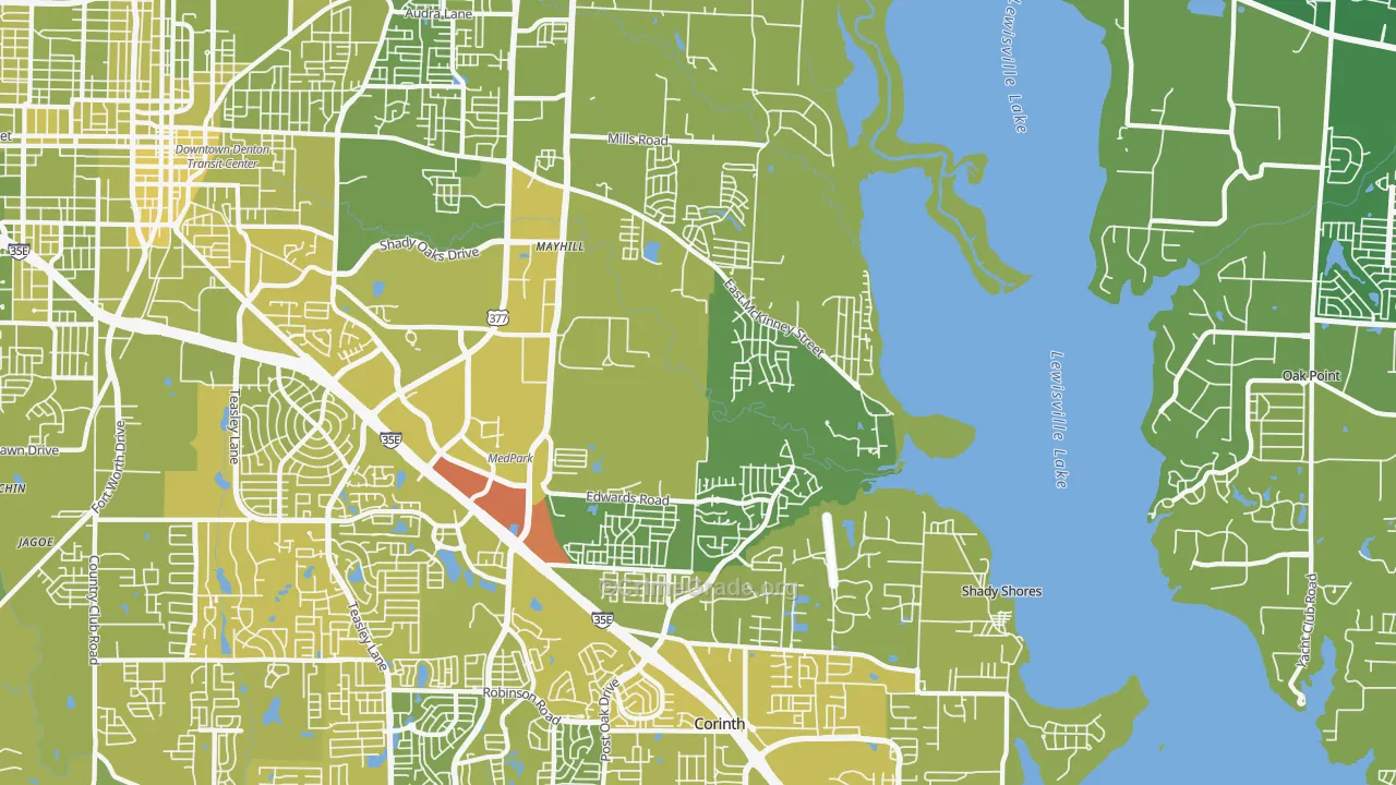 76208, TX Map of Vehicle Theft Rates