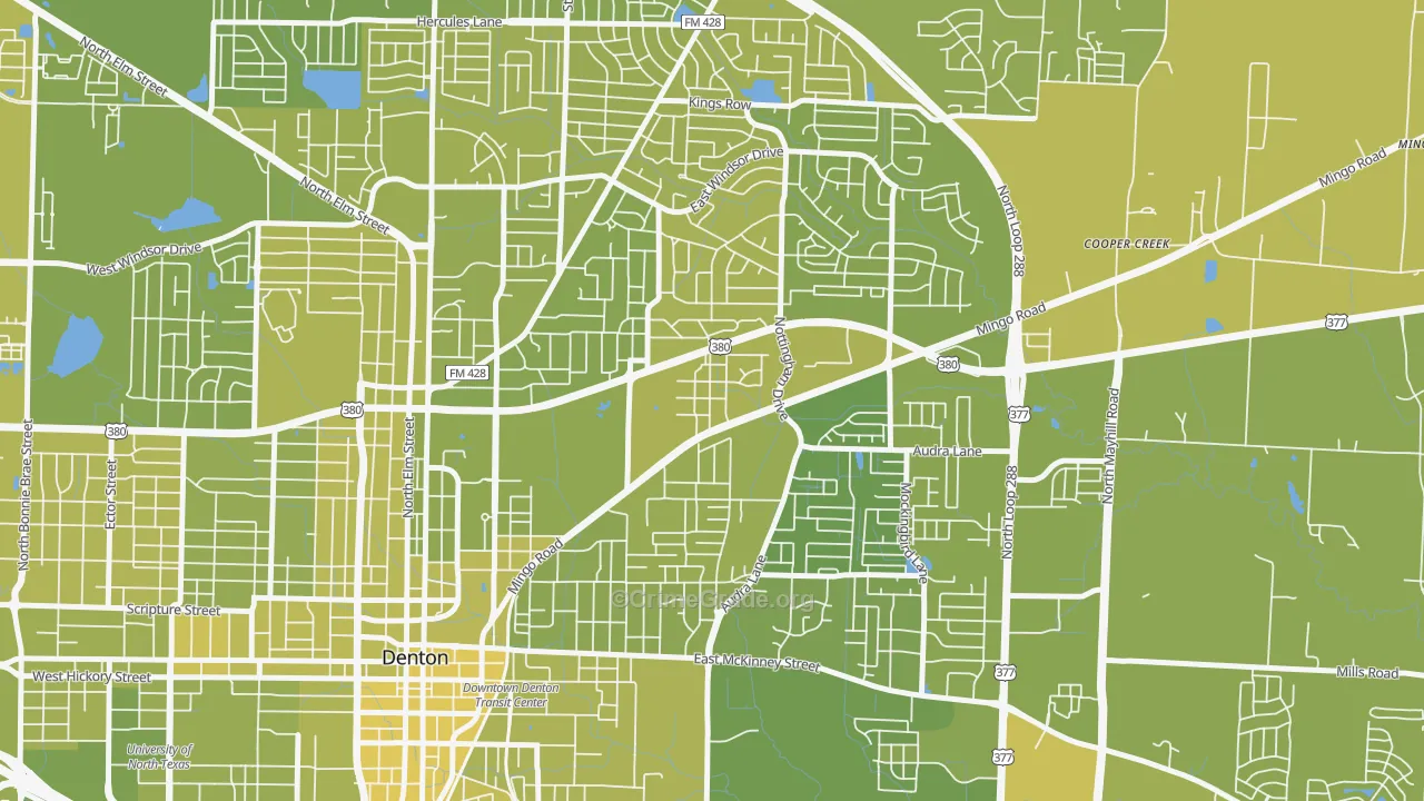 76209, TX Map of Vehicle Theft Rates