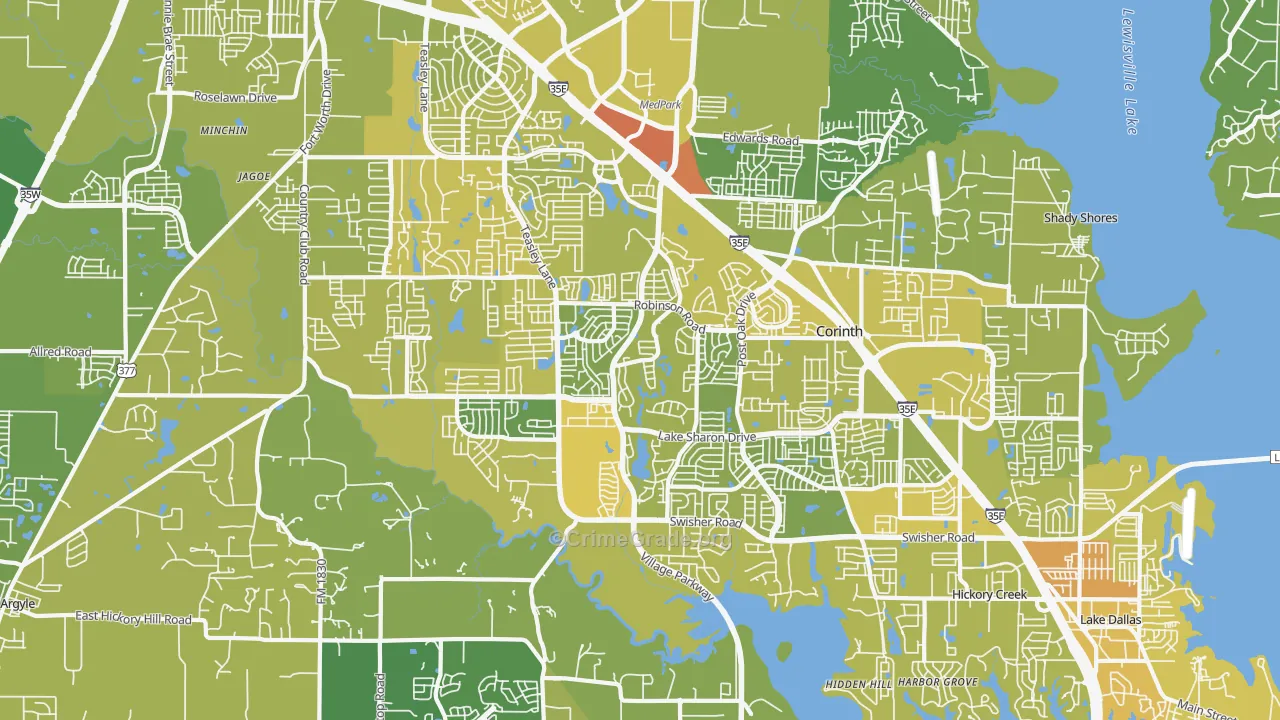 76210, TX Map of Vehicle Theft Rates