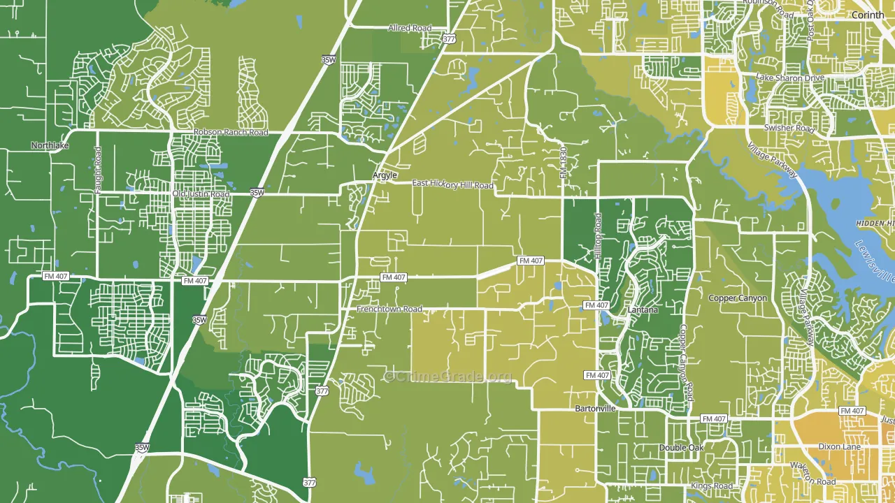 76226, TX Map of Vehicle Theft Rates