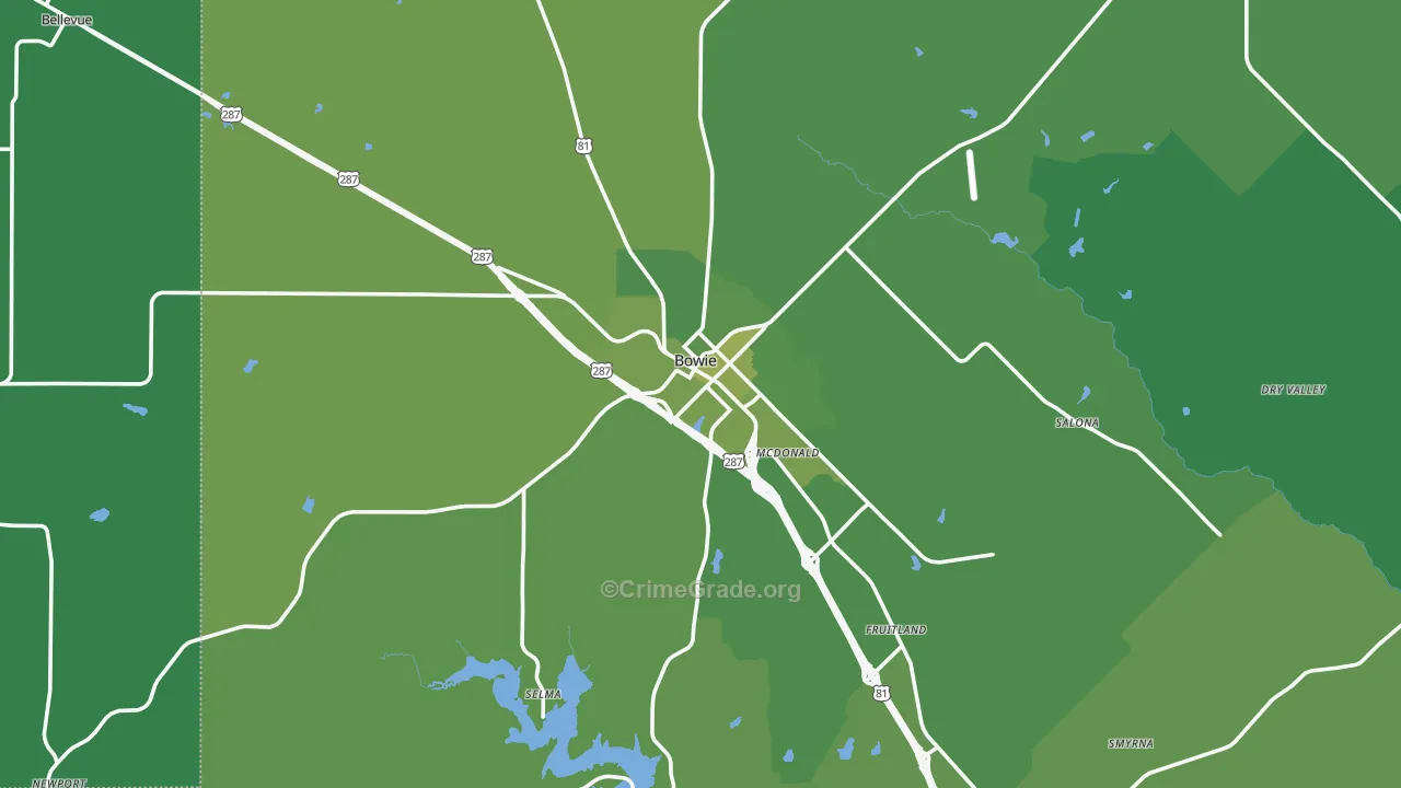 76230, TX Map of Vehicle Theft Rates