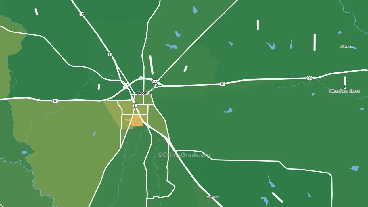 76234, TX Map of Vehicle Theft Rates